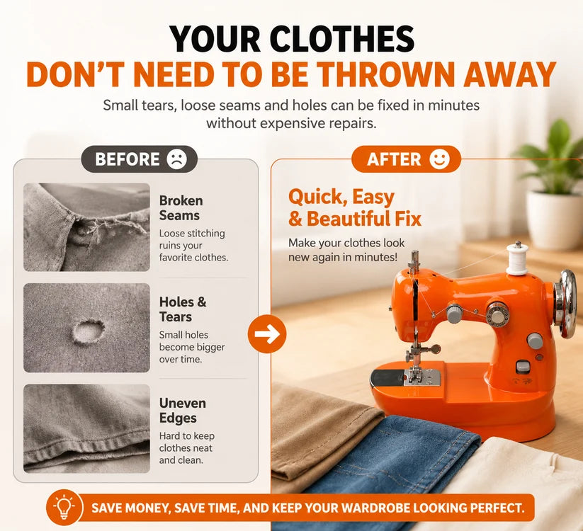 Mini Electric Sewing Machine– Compact Beginner-Friendly Sewing Machine for Home & DIY