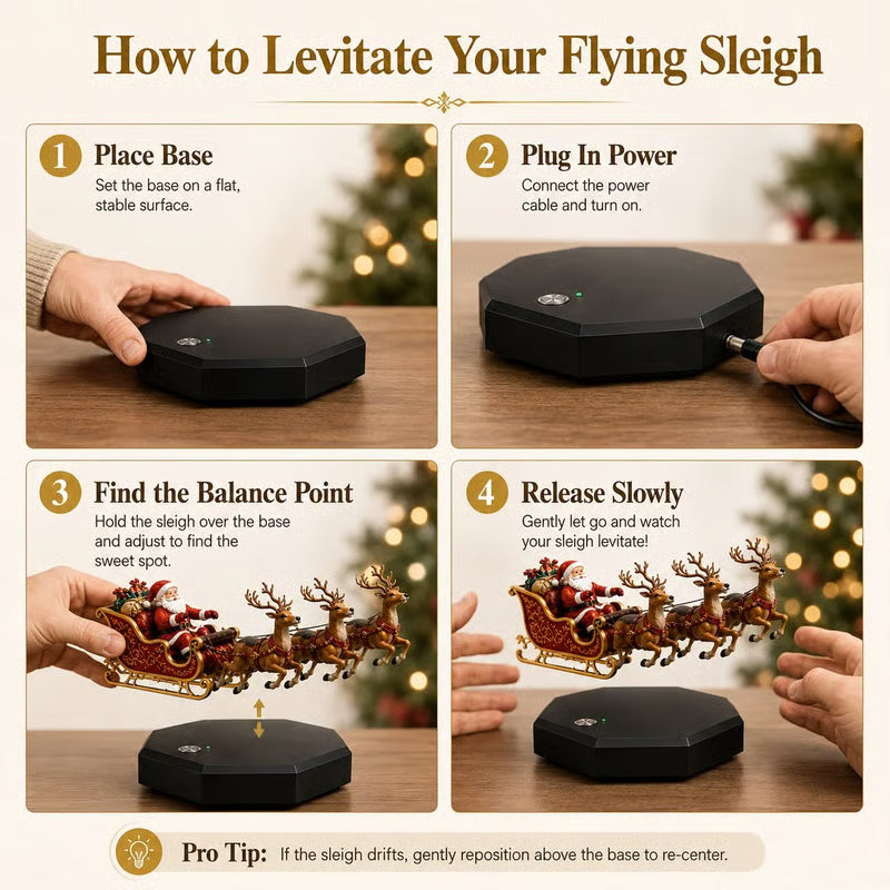🎅 Santa’s Flying Sleigh — Magnetic Levitation Christmas Display ✨