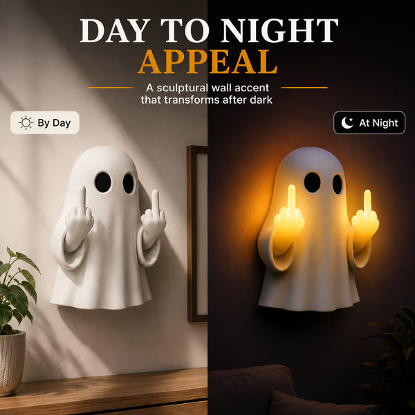 Halloween Ghost Middle Finger Glow Night Light